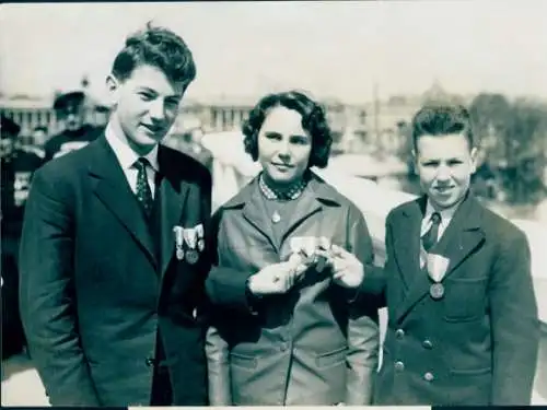 Foto Saint Pol de Leon Finistère, Drei junge Retter im Rampenlicht, Jocelyne Lesage, Mr. Rouille