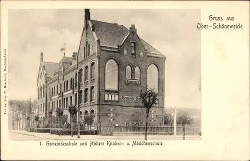 Ak Berlin Köpenick Oberschöneweide, I. Gemeindeschule, Höhere Knaben- und Mädchenschule