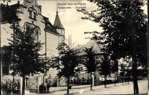 Ak Berlin Tempelhof Marienfelde, Kaiserallee, Postamt