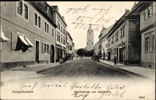 Ak Sangerhausen am Südharz, Kylischestraße, Jakobikirche