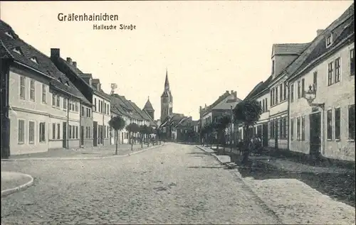 Ak Gräfenhainichen im Kreis Wittenberg, Hallesche Straße