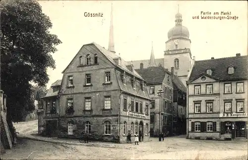 Ak Gößnitz in Thüringen, Markt, Waldenburger Straße