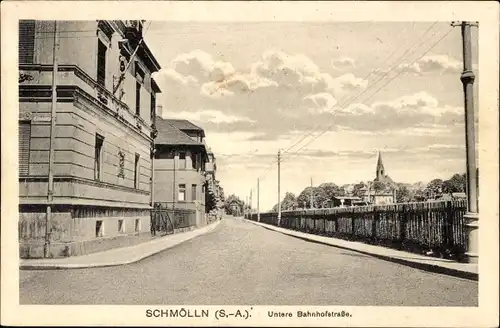 Ak Schmölln in Thüringen, Untere Bahnhofstraße, Bahnstrecke