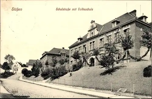 Ak Stößen, Schulstraße, Volksschule