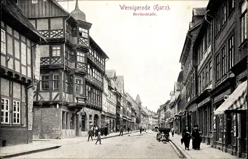 Ak Wernigerode im Harz, Breitestraße