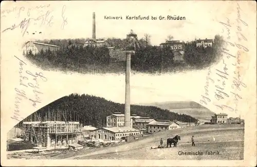 Ak Groß Rhüden Seesen am Harz, Kaliwerk, Chemische Fabrik