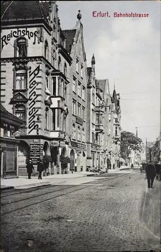 Ak Erfurt in Thüringen, Bahnhofstraße, Hotel Reichshof