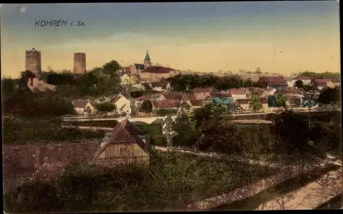 Ak Kohren Sahlis Frohburg Sachsen, Ortsansicht, Türme, Burg, Kirchturm