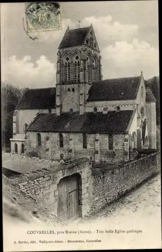 Ak Couvrelles lez Braine Aisne, Sehr schöne gotische Kirche