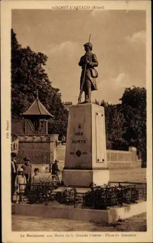 Ak Nogent-l'Artaud Aisne, Kriegsdenkmal, Place du Souvenir