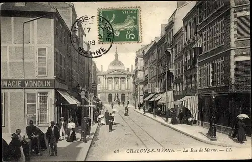 Ak Chalons sur Marne, La Rue de Marne