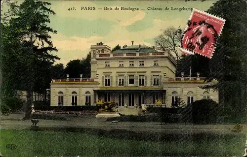 Ak Paris XVI, Bois de Boulogne, Chateau de Longchamp