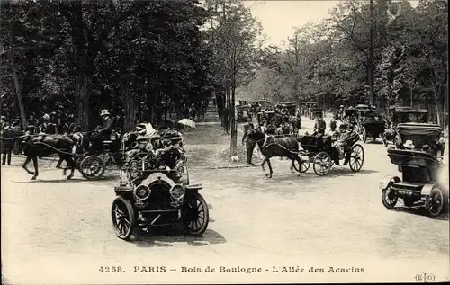 Ak Paris XVI, Bois de Boulogne, Allee des Acacias