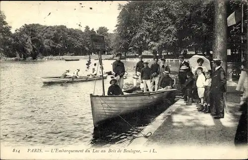 Ak Paris XVI, Bois de Boulogne, Die Stauung des Sees