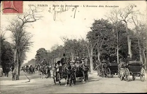 Ak Paris XVI, Bois de Boulogne, Avenue des Accacias