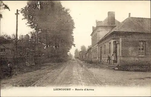 Ak Liencourt Pas de Calais, Route d’Arras