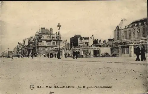 Ak Malo les Bains Nord, La Digue-Promenade