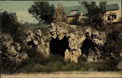 Ak Albert Somme, Les Grottes