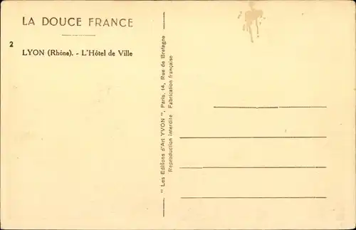 Ak Lyon Rhône, Rathaus