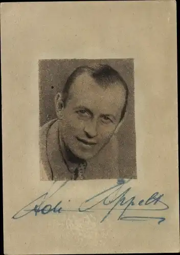 Ak Schauspieler und Sänger Adi Appelt, Portrait, Autogramm