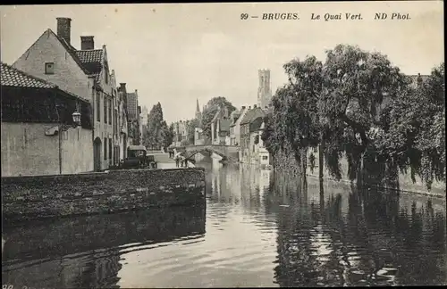 Ak Brügge Brügge Flandern Westflandern, Le Quai Vert