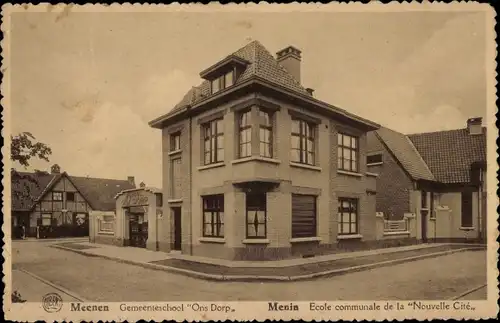 Ak Menen Menen Meenen Lys Westflandern, Städtische Schule Ons Dorp