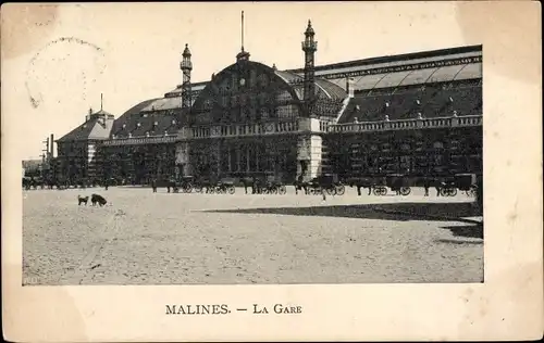 Ak Mechelen Mechelen Flandern Antwerpen, Der Bahnhof