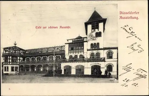 Ak Düsseldorf am Rhein, Ausstellung 1902, Café zur schönen Aussicht