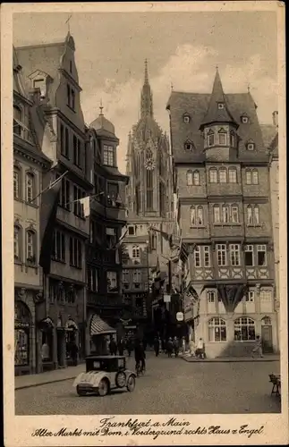 Ak Frankfurt am Main, Alter Markt, Dom, Haus zum Engel