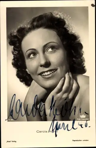 Ak Schauspielerin Carola Höhn, Portrait, Autogramm