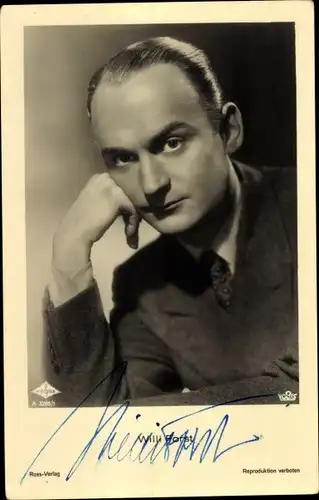 Ak Schauspieler Willi Forst, Portrait, Ross A3285/1, Autogramm