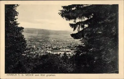 Ak Hameln an der Weser, Blick vom Klüt