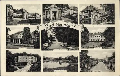 Ak Bad Nenndorf an der Weser, Trinkhalle, Großes Badehaus, Wandelhalle, Kurhaus, Schlösschen