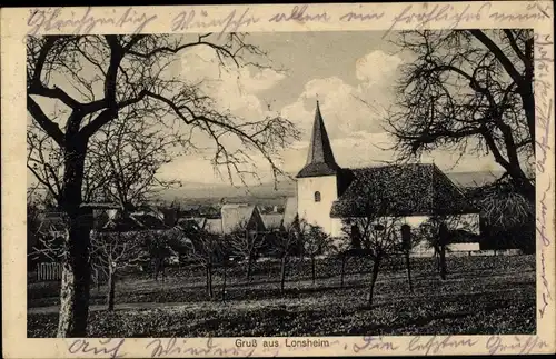 Ak Lonsheim in Rheinhessen, katholische Pfarrkirche St. Margareta