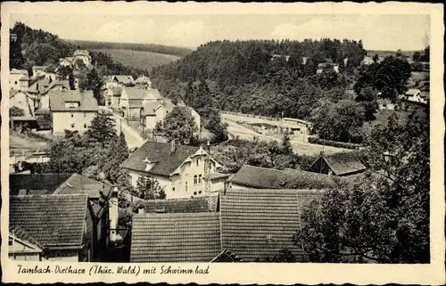 Ak Tambach Dietharz in Thüringen, Teilansicht, Schwimmbad