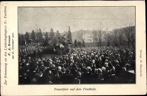 Ak Essen im Ruhrgebiet, Trauerfeier auf dem Friedhof Kettwiger Tor