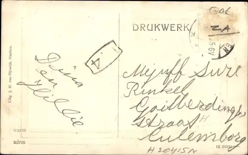 Präge Passepartout Ak Haaften Gelderland, Aan de Hoek