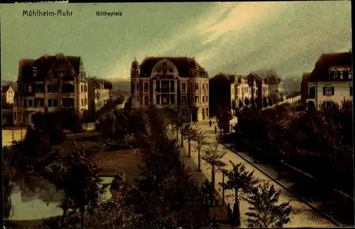 Ak Mülheim an der Ruhr, Goetheplatz