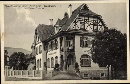 Ak Haslach im Kinzigtal Schwarzwald, Gasthaus zum Ochsen