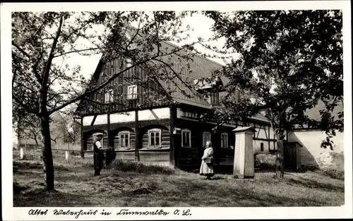 Ak Cunewalde in der Lausitz, Altes Lausitzer Weberhaus, Umgebindehaus