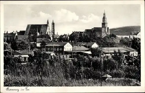 Ak Kamenz in Sachsen, Teilansicht, Kirche