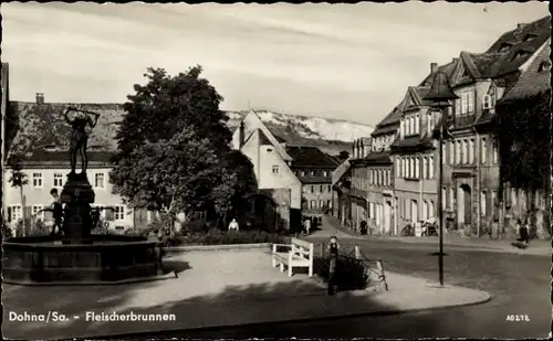 Ak Dohna in Sachsen, Fleischerbrunnen