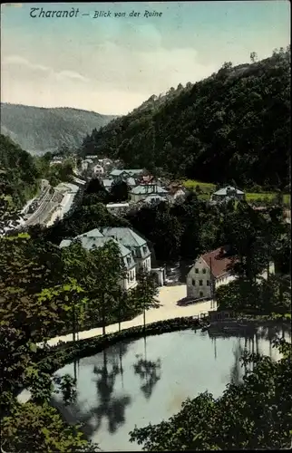 Ak Tharandt im Erzgebirge, von der Ruine, Ortsansicht