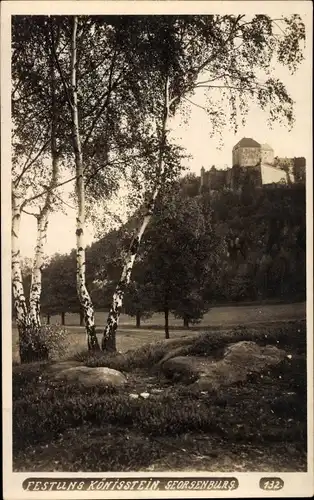 Foto Ak Königstein an der Elbe Sächsische Schweiz, Festung Königstein, Georgenburg