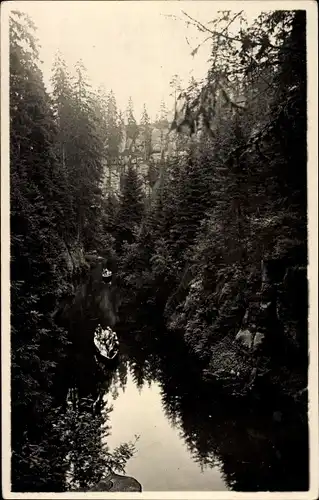 Foto Ak Hinterhermsdorf Sebnitz Sachsen, Obere Schleuse