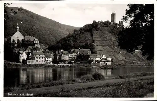 Ak Beilstein an der Mosel, Panorama, Burg Metternich