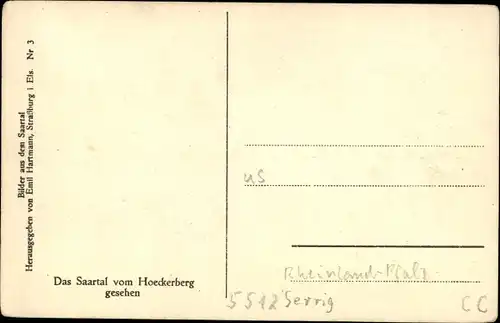 Ak Serrig an der Saar, Saartal, Panorama vom Hoeckerberg aus