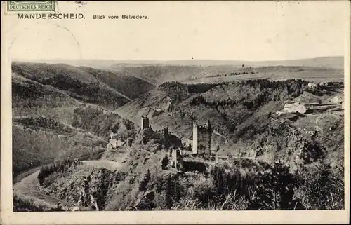 Ak Manderscheid in der Eifel, vom Belvedere, Panorama