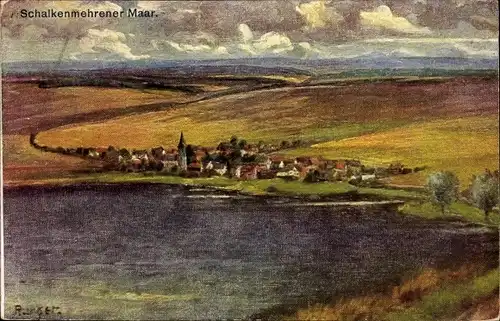 Künstler Ak Schalkenmehren in der Eifel, Schalkenmehrener Maar