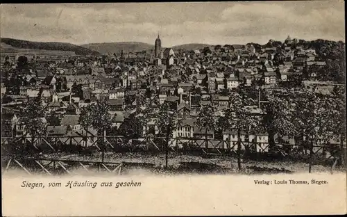 Ak Siegen in Westfalen, Ortsansicht vom Häusling aus